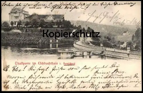 ALTE POSTKARTE THALSPERRE IM ESCHBACHTHALE BEI REMSCHEID Talsperre Eschbachtal Ansichtskarte AK cpa postcard