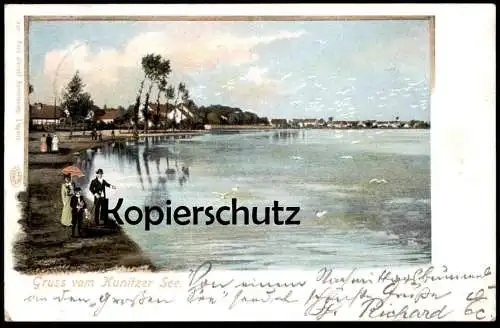 ALTE POSTKARTE GRUSS VOM KUNITZER SEE JEZIORO KUNICKIE KUNICE Legnica Polska Polen Poland postcard cpa AK Ansichtskarte