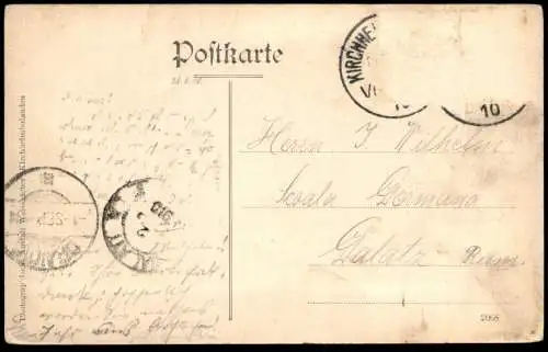 ALTE POSTKARTE KIRCHHEIMBOLANDEN PARTIE AUS DEM SCHILLERHAIN GEDENKSTEIN SCHILLER 1910 Ansichtskarte AK postcard cpa