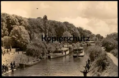 ÄLTERE POSTKARTE LENZ BEI MALCHOW BICK AUF DIE ELBE KREIS WAREN ANGLER BOOTE Mecklenburg-Vorpommern Ansichtskarte AK cpa