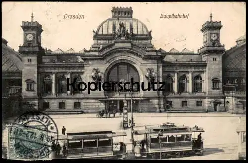 ALTE POSTKARTE DRESDEN HAUPTBAHNHOF STRASSENBAHN REICHENBACHSTRASSE BLASEWITZ TRAM tramway Bahnhof station postcard AK