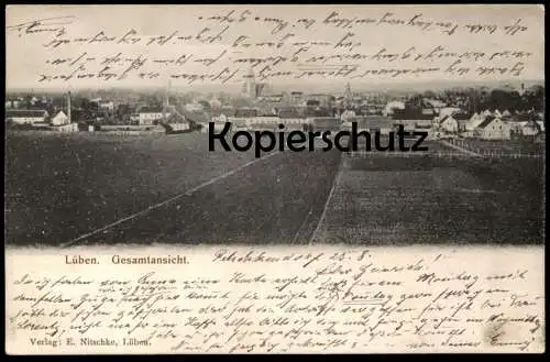 ALTE POSTKARTE LÜBEN GESAMTANSICHT PANORAMA TOTALANSICHT LUBIN SCHLESIEN Niederschlesien postcard cpa Ansichtskarte AK