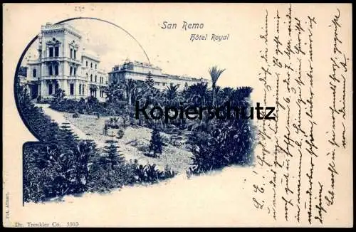 ALTE POSTKARTE SAN REMO HOTEL ROYAL 1900 Italia cartolina Ansichtskarte AK cpa postcard