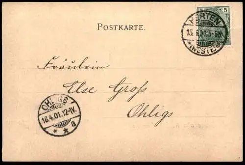 ALTE POSTKARTE GRUSS AUS RECKLINGHAUSEN 1901 PANORAMA Ansichtskarte cpa AK postcard