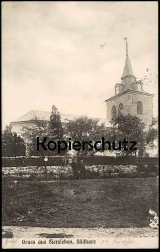 ALTE POSTKARTE GRUSS AUS SIERSLEBEN SÜDHARZ KIRCHE GERBSTEDT HARZ church Ansichtskarte AK cpa postcard