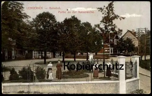 ALTE POSTKARTE LENGERICH IN WESTFALEN BAHNHOF PARTIE AN DER KAISEREICHE Kaiser-Eiche Ansichtskarte AK postcard cpa