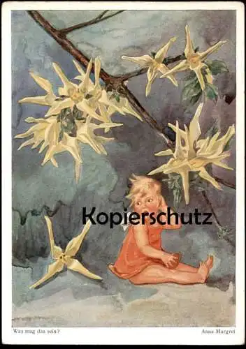 ALTE POSTKARTE WAS MAG DAS SEIN? BLUME PHANTASIE KIND ANNA MARGRET child enfant fantasy Ansichtskarte cpa postcard AK