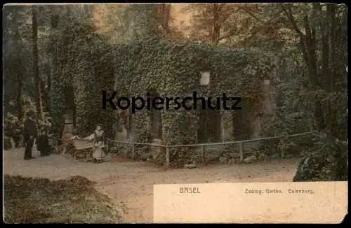 ALTE POSTKARTE BASEL ZOOLOGISCHER GARTEN EULENBURG Zoo Tierpark Eule Eulen-Gehege postcard cpa AK Ansichtskarte