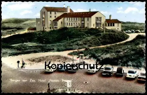 ÄLTERE POSTKARTE BERGEN AAN ZEE HOTEL NASSAU BERGEN CITROEN 2CV Autos car Nederland netherlands Pays-Bas postcard cpa AK