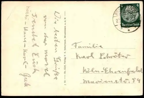 ALTE POSTKARTE BRODENBACH AN DER MOSEL PANORAMA 1934 Gemeinde Rhein-Mosel Kobern-Gondorf Ansichtskarte cpa
