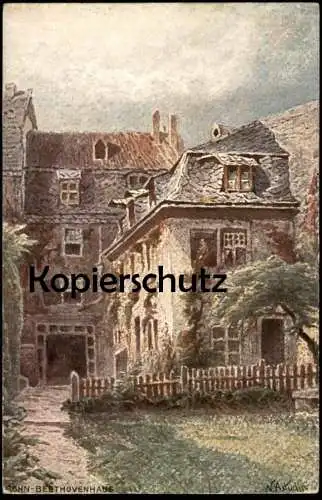 ALTE KÜNSTLER POSTKARTE BONN ASTUDIN HOURSCH & BECHSTEDT BEETHOVENHAUS BEETHOVEN HAUS postcard cpa AK Ansichtskarte