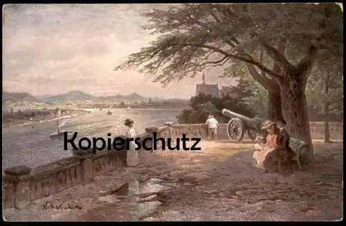 ALTE KÜNSTLER POSTKARTE BONN ASTUDIN HOURSCH & BECHSTEDT DER ALTE ZOLL Rhein Rhine Rhin postcard cpa AK Ansichtskarte