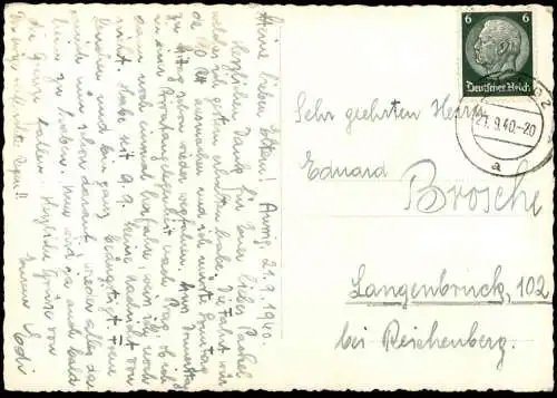 ALTE POSTKARTE AUSSIG AN DER ELBE IM HORST-WESxxL-PARK BEFLAGGUNG 1940 USTI NAD LABEM BÖHMEN cpa postcard AK