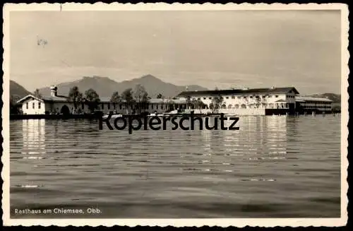 ALTE POSTKARTE RASTHAUS AM CHIEMSEE PANORAMA TOTAL GESAMTANSICHT Bernau Ansichtskarte postcard cpa