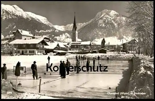 ALTE POSTKARTE EISSCHIESSEN OBERSTDORF Eisstockschiessen Stockschiessen curling ice Ansichtskarte AK cpa postcard