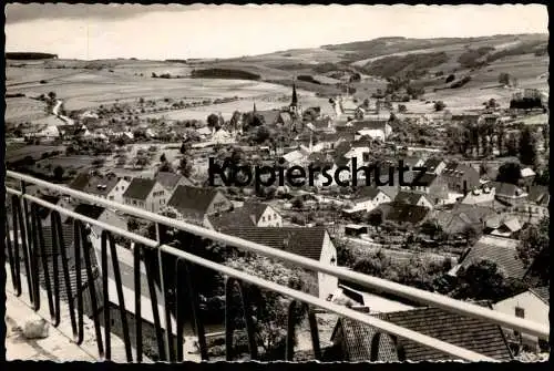 ÄLTERE POSTKARTE SCHÖNECKEN BLICK ZUM HOTEL BURGFRIEDEN EIFEL PRÜM Kreis Bitburg-Prüm Ansichtskarte AK cpa postcard