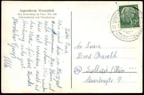 ALTE POSTKARTE BAD LAUTERBERG IM HARZ JUGENDHEIM WIESENBEK AK Ansichtskarte postcard cpa