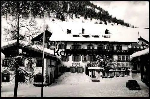 ÄLTERE POSTKARTE WALLGAU HOTEL GASTHOF ZUR POST OBERBAYERN BAYERN SCHNEE WINTER snow hiver Ansichtskarte AK cpa postcard