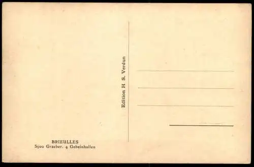 ALTE POSTKARTE BRIEULLES-SUR-MEUSE 5900 GRÄBER GEBEINHALLEN CIMETIÈRE MILITAIRE ALLEMAND Friedhof cemetery cpa postcard