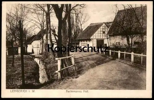 ALTE POSTKARTE LENGERICH IN WESTFALEN BERLEMANNS HOF BAUERNHOF BAUERNHAUS FACHWERK Ansichtskarte AK postcard cpa