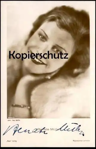 ALTE POSTKARTE RENATE MÜLLER FILM-SCHAUSPIELERIN ORIGINAL AUTOGRAMM ROSS VERLAG YVA BERLIN autograph postcard AK