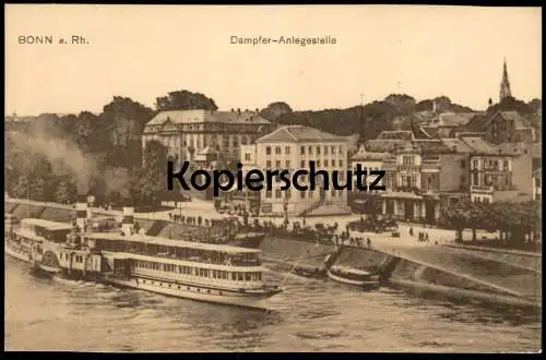 ALTE POSTKARTE BONN DAMPFERANLEGESTELLE DAMPFER steam ship bateau Ansichtskarte AK cpa postcard