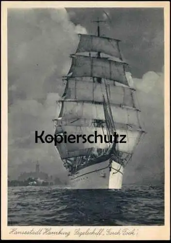 ALTE POSTKARTE HANSESTADT HAMBURG SEGELSCHIFF GORCH FOCK Marine Schiff sailing ship Michel Ansichtskarte AK postcard cpa