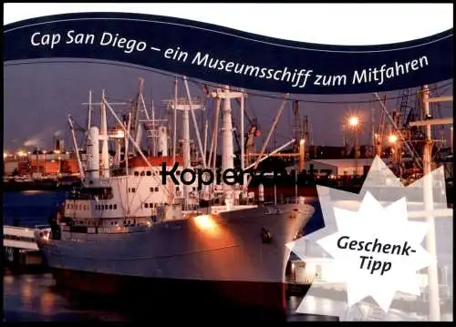 ÄLTERE POSTKARTE MS CAP SAN DIEGO FRACHTSCHIFF HAMBURG HAMBURGER MUSEUMSSCHIFF Schiff cargo ship postcard cpa AK