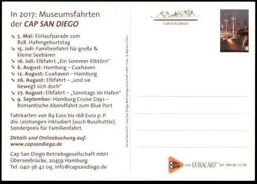 ÄLTERE POSTKARTE MS CAP SAN DIEGO FRACHTSCHIFF HAMBURG HAMBURGER MUSEUMSSCHIFF Schiff cargo ship postcard cpa AK