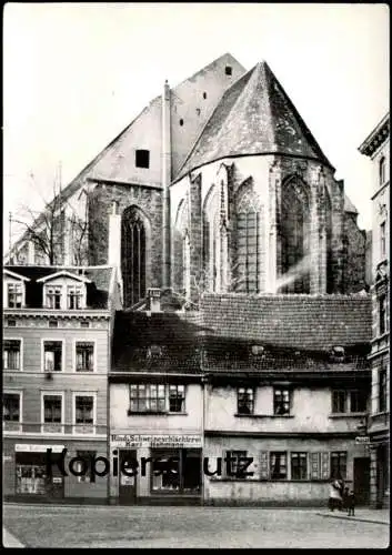 ÄLTERE POSTKARTE MAGDEBURG PETRIFÖRDER PETRIKIRCHE RIND- SCHWEINSCHLÄCHTEREI KARL HAHMANN MAGGI SCHILD Ansichtskarte