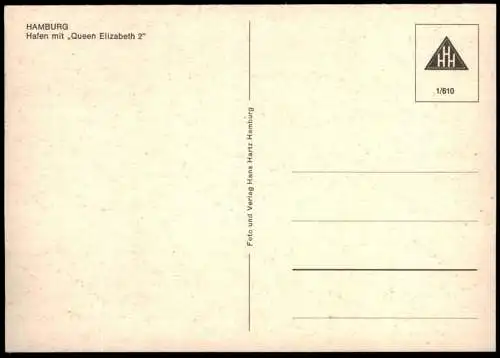 ÄLTERE POSTKARTE MS QUEEN ELIZABETH 2 CUNARD KREUZFAHRTSCHIFF HAFEN HAMBURG Schiff Motorschiff ship bateau postcard cpa