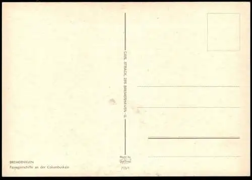 ÄLTERE POSTKARTE BREMERHAVEN MS BERLIN WAGGON KRAN KRÄNE WAGGONS Schiff Motorschiff Port harbour ship bateau postcard