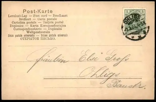 ALTE POSTKARTE VIELE GRÜSSE AUS SOLINGEN MIKROSKOP POSTKARTE CARL H. ODEMAR MAGDEBURG 1904 MIKROSKOPKARTE Ansichtskarte