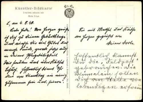 ALTE KÜNSTLER POSTKARTE LEUCHTEN MÜSSEN WIR LICHT LAMPE KIND MÄDCHEN META LÖWE child enfant Ansichtskarte cpa postcard