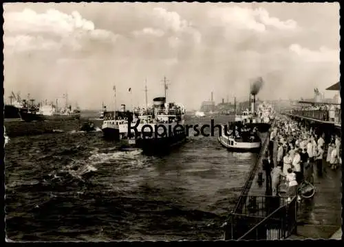 ÄLTERE POSTKARTE HAMBURG HAFEN ST. PAULI DAMPFER STADE LANDUNGSBRÜCKEN LANDING STAGE Schiff Ansichtskarte cpa postcard