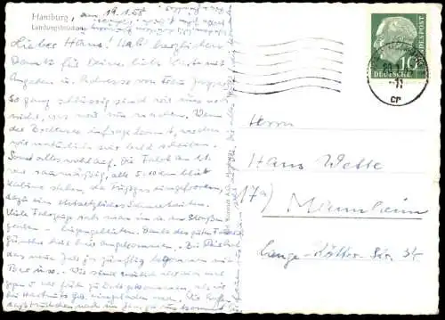 ÄLTERE POSTKARTE HAMBURG HAFEN ST. PAULI DAMPFER STADE LANDUNGSBRÜCKEN LANDING STAGE Schiff Ansichtskarte cpa postcard