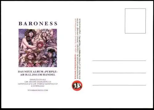 KÜNSTLER POSTKARTE BARONESS ALBUM PURPLE Frau Hund Bienen femme nus nude breast woman nudity dog chien bees cpa postcard