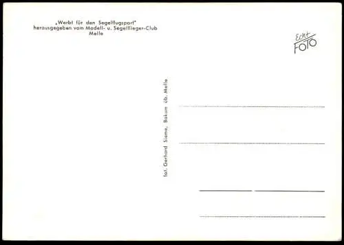 ÄLTERE POSTKARTE MELLE SEGELFLUGZEUG VOM TYPE WEIHE ÜBER SOLBAD MELLE Flugzeug airplane Ansichtskarte AK cpa postcard