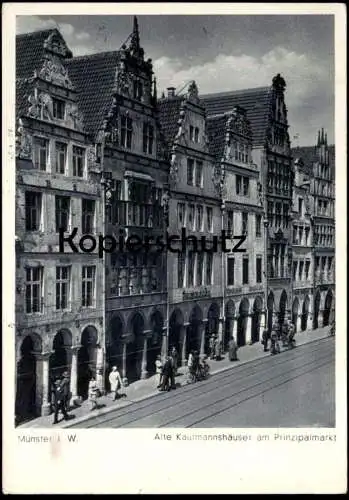 ALTE POSTKARTE MÜNSTER WESTFALEN ALTE KAUFMANNSHÄUSER AM PRINZIPALMARKT 1944 Ansichtskarte AK postcard cpa