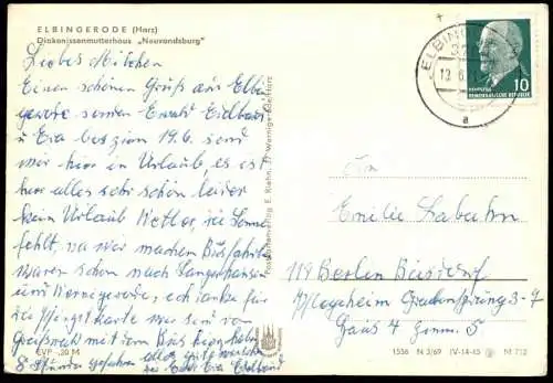 ÄLTERE POSTKARTE ELBINGERODE OBERHARZ DIAKONISSENMUTTERHAUS NEUVANDSBURG HARZ Mutterhaus Ansichtskarte AK cpa postcard
