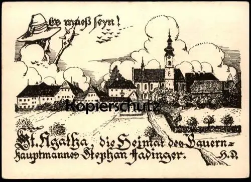 ALTE KÜNSTLER POSTKARTE PEUERBACH ST. AGATHA BAUERNHAUPTMANN STEPHAN FADINGER HANS DOBLMAYER Österreich Austria postcard