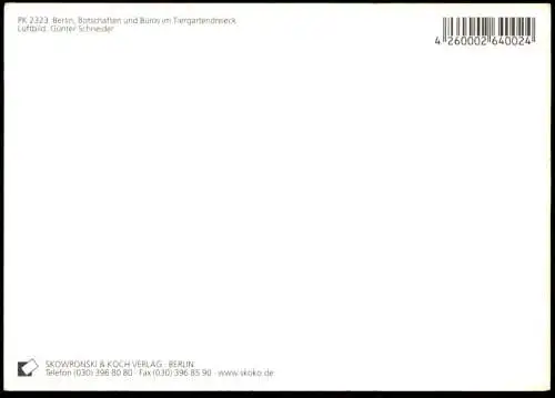 POSTKARTE BERLIN BOTSCHAFTEN UND BÜROS IM TIERGARTENDREIECK PANORAMA Botschaft Luftbild Architektur AK postcard cpa