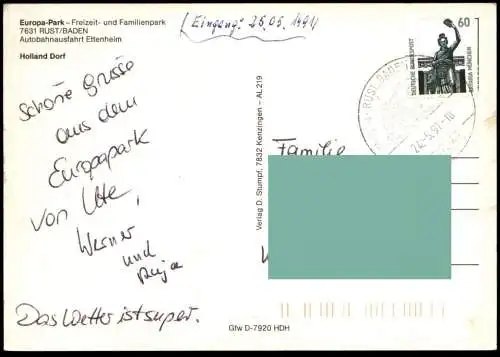 ÄLTERE POSTKARTE EUROPA-PARK RUST Fun Park Parc Attraction Theme Parc d'attractions Funpark Teekanne Ansichtskarte AK