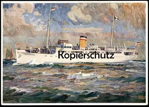 ÄLTERE KÜNSTLER POSTKARTE M.S. KÖNIGIN LUISE HAPAG SEEBÄDERDIENST DAMPFER Schiffe Schiff ship Ansichtskarte postcard cpa