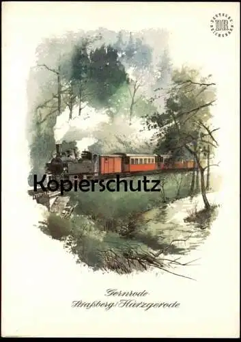 ÄLTERE POSTKARTE DEUTSCHE REICHSBAHN GERNRODE STRASSBERG HARZGERODE LOKOMOTIVE DAMPFLOK DDR Lok steam train postcard cpa