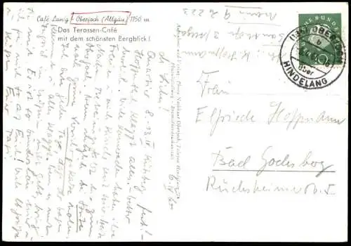 ÄLTERE POSTKARTE CAFÉ RESTAURANT LANIG OBERJOCH IM HOCHALLGÄU WINTER SCHNEE Bad Hindelang Ansichtskarte AK cpa postcard