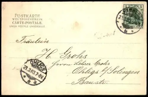 ALTE POSTKARTE ZOOLOGISCHER GARTEN HAMBURG LÖWE WÄRTER ZOO Käfig Tiergarten lion Tier animal Ansichtskarte cpa postcard