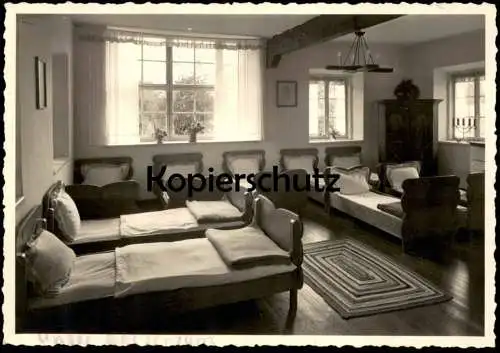 ALTE POSTKARTE SCHLAFRAUM VERMUTLICH JUGENDHERBERGE SCHLIERSEE SCHLAFZIMMER BETTEN BETT Ansichtskarte postcard cpa AK