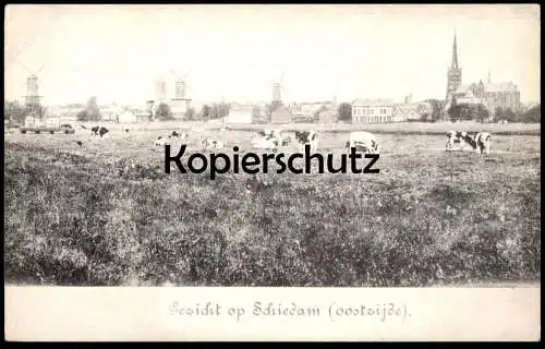 ÄLTERE REPRODUKTION REPRO POSTKARTE GEZICHT OP SCHIEDAM OOSTSIJDE Pays-Bas Nederland Ansichtskarte postcard cpa AK
