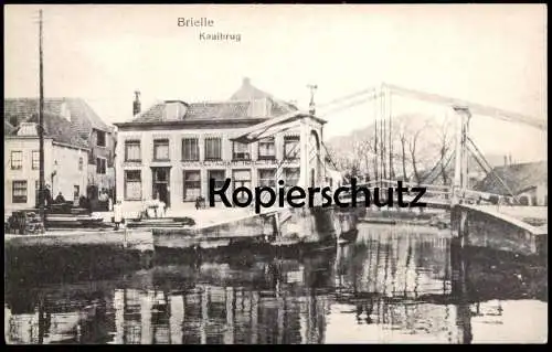 ÄLTERE REPRODUKTION REPRO POSTKARTE BRIELLE KAAIBRUG CAFÉ RESTAURANT HOTEL Pays-Bas Nederland Ansichtskarte postcard cpa